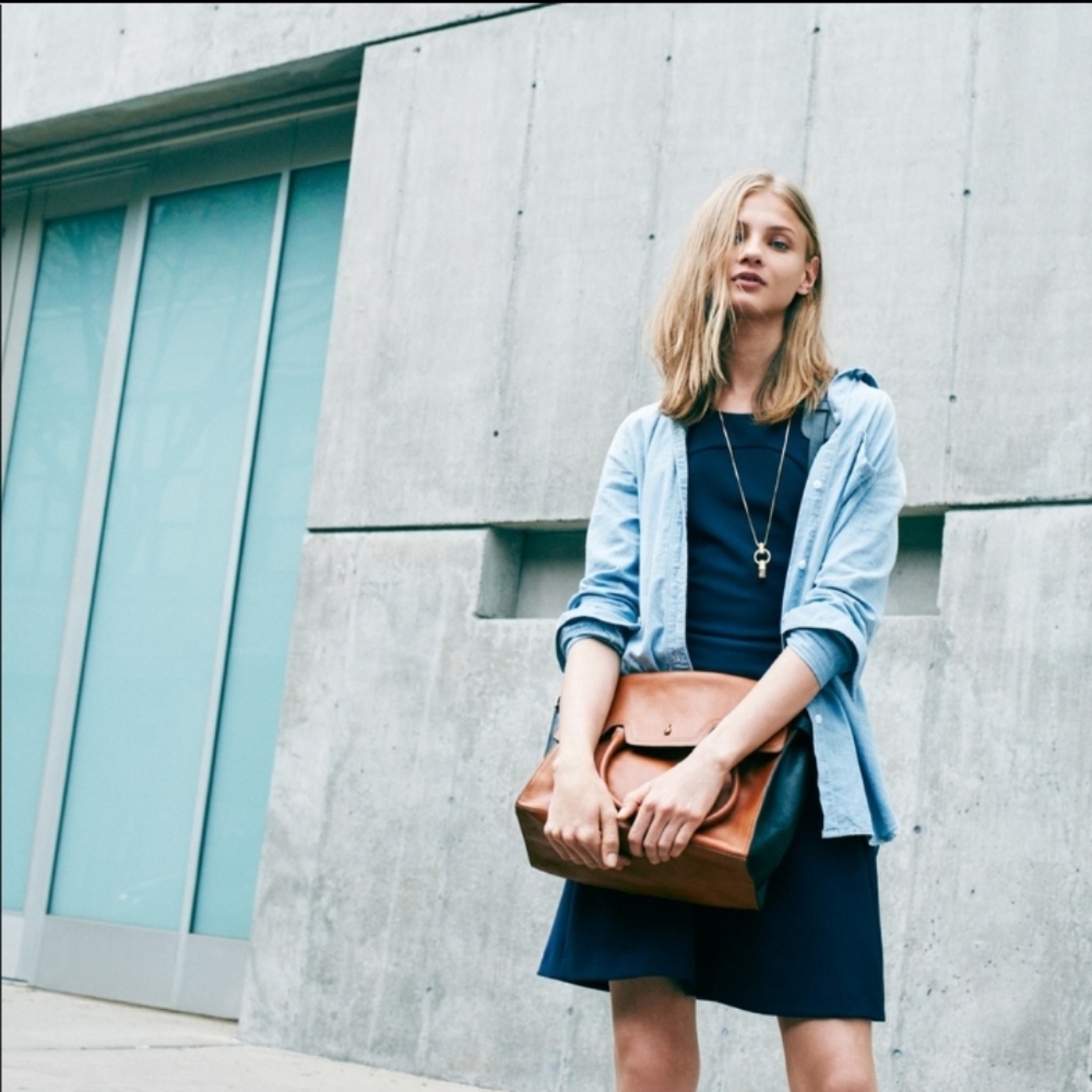 Madewell Adore Dress Navy Blue Fit and Flare S